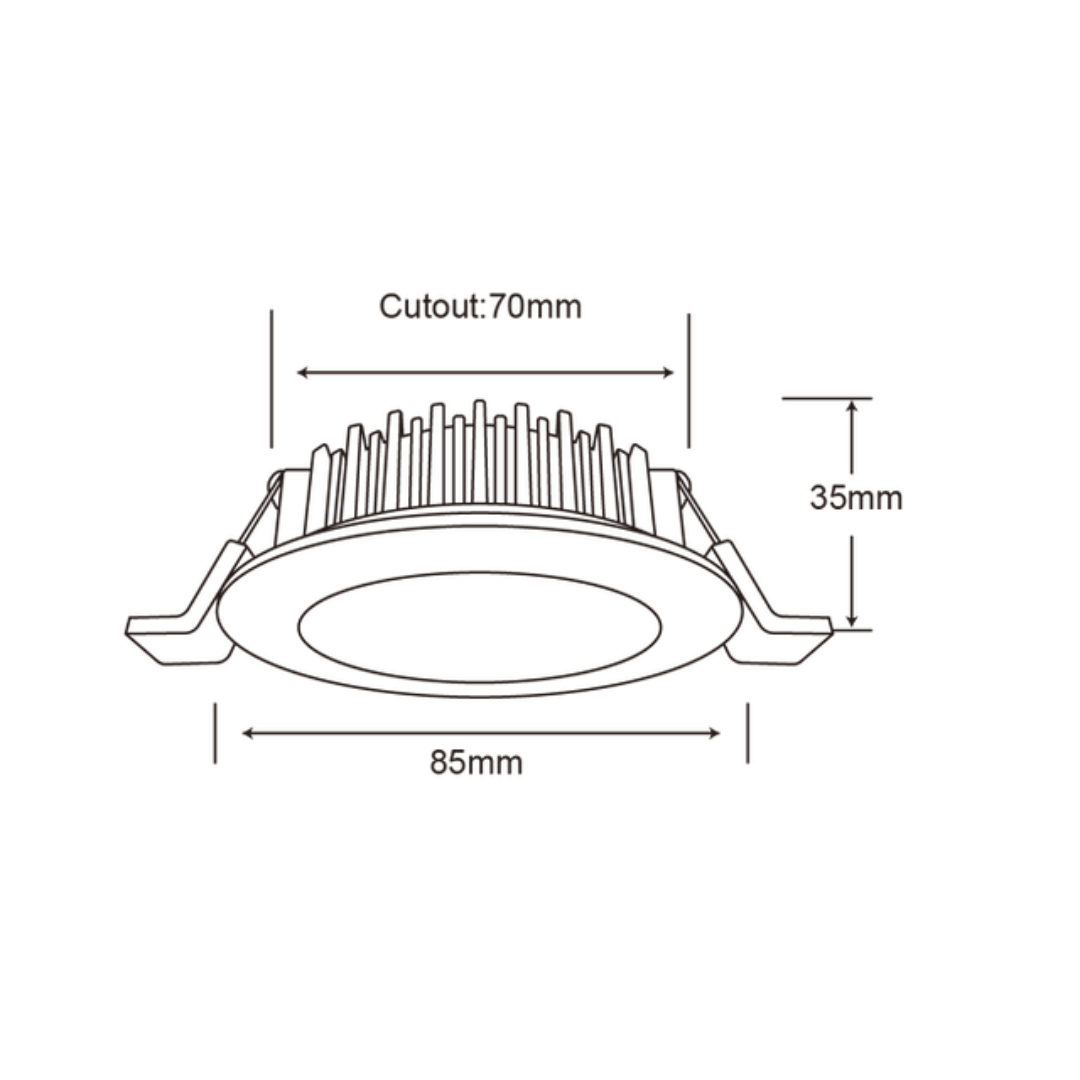 LC LED downlight DL110S 10W Tri-Colour Dimmable Aluminium LED Mini Downlight 70mm Cut Out DL110S