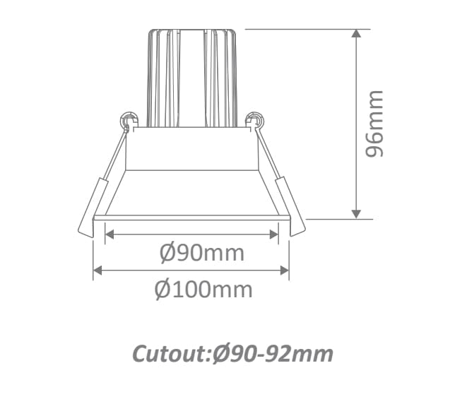 LC LED downlight INFINITE 212 12W Low Glare LED Downlight COB Cast Aluminium Dimmable 90mm cut out