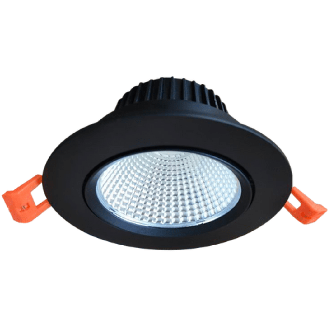 Green Earth Lighting Australia LED Downlight 12W Black Tiltable COB Aluminium LED Downlight 90mm cut out DL207B