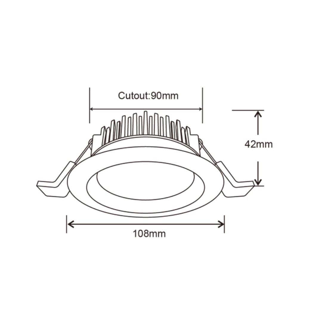Qzao LED downlight ULURU 13W Tri-Colour Dimmable LED Downlight 90mm cut out