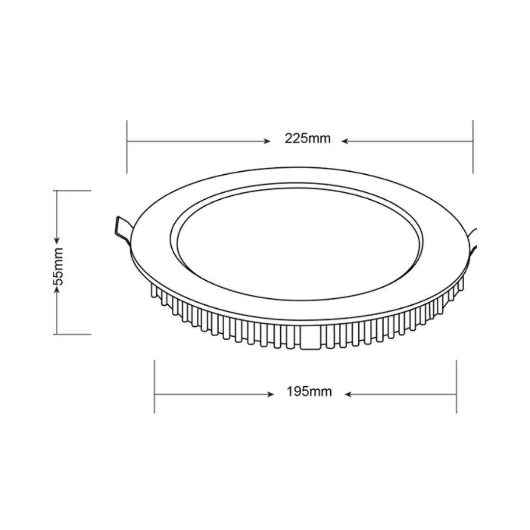 LC LED downlight INFINITE 302 30W Tri-Colour LED Downlight 190mm cut out