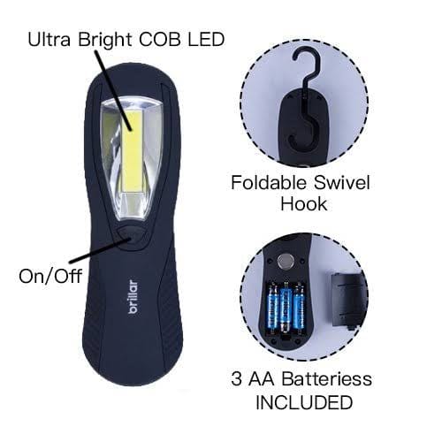Brillar Work light Ultra Bright Work Light with COB LED Technology - Black BR0039