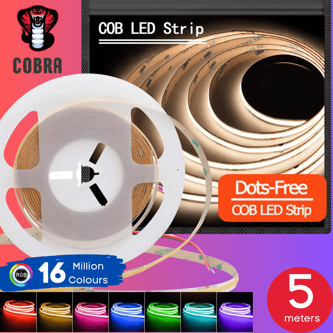 Green Earth Lighting Australia Strip Kit 5 meter 75W Cobra Pro Indoor COB Dot Free Strip Light Kit - RGB KITIP20RGB