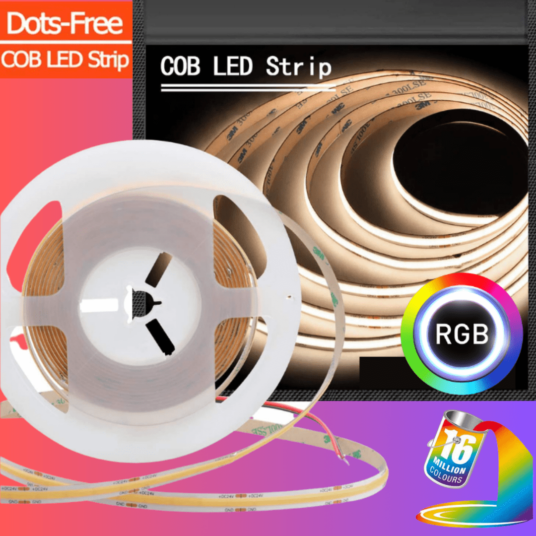 Green Earth Lighting Australia Strip Kit DIY 5 meter RGB Cobra Pro Indoor COB Dot Free Strip Light Kit - 75W KITIP20RGB