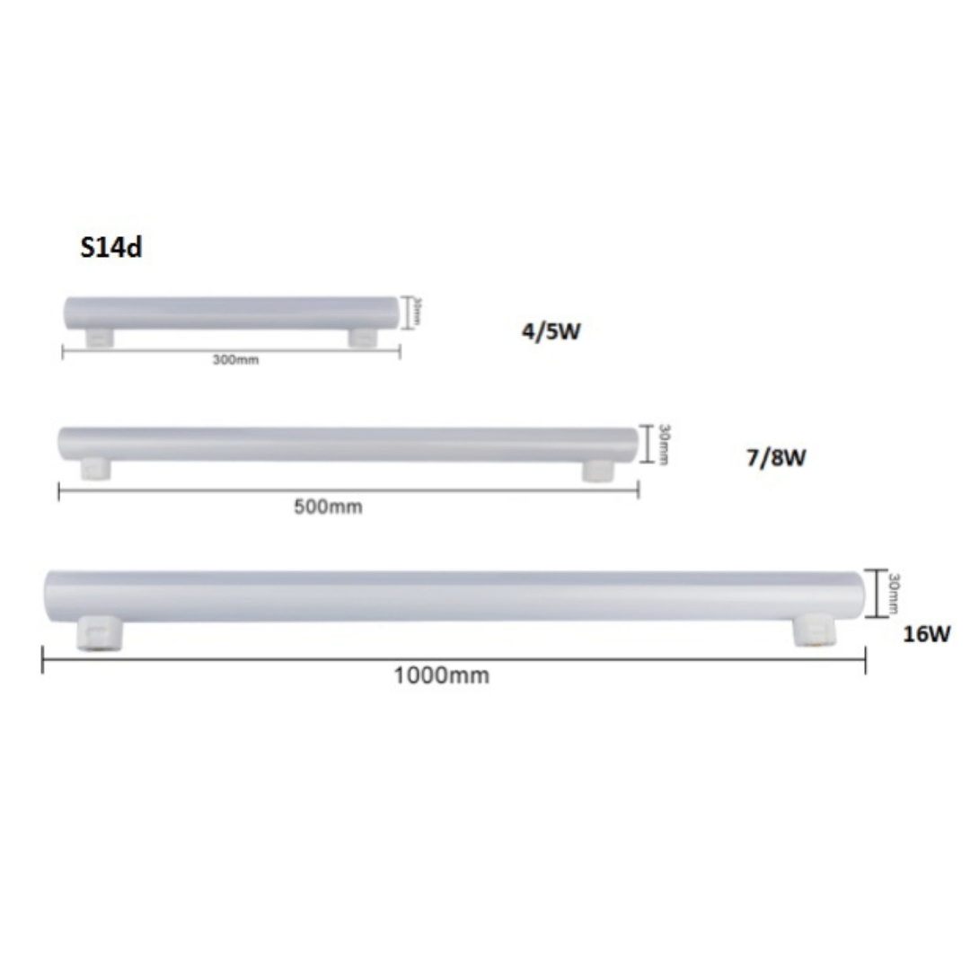 Green Earth Lighting Australia LED Globes 8W - 500mm 8W = 60W 500mm T30 (S14s) Double Cap Linear - Architectural 8WS14S