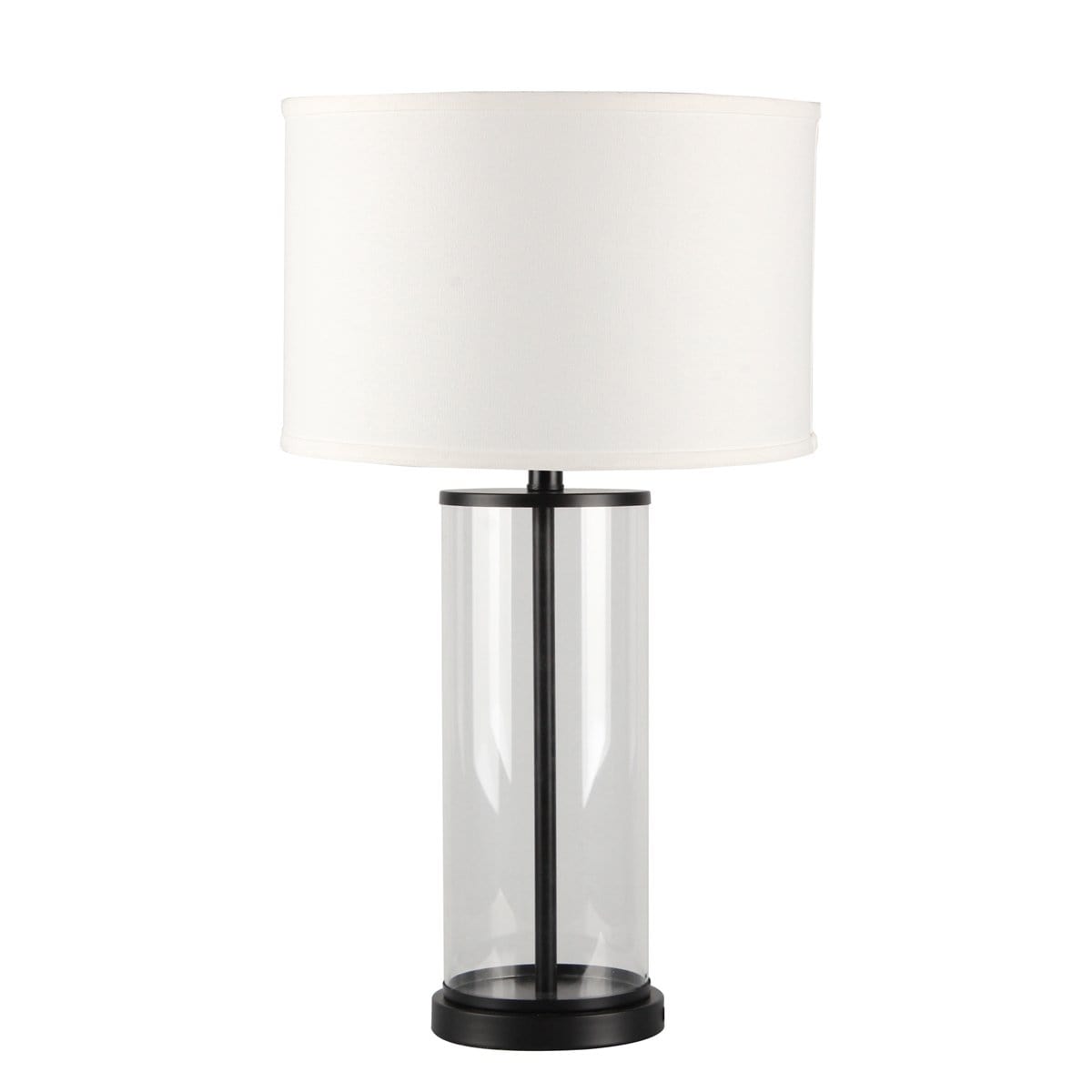 Glass lamp with black shade deals