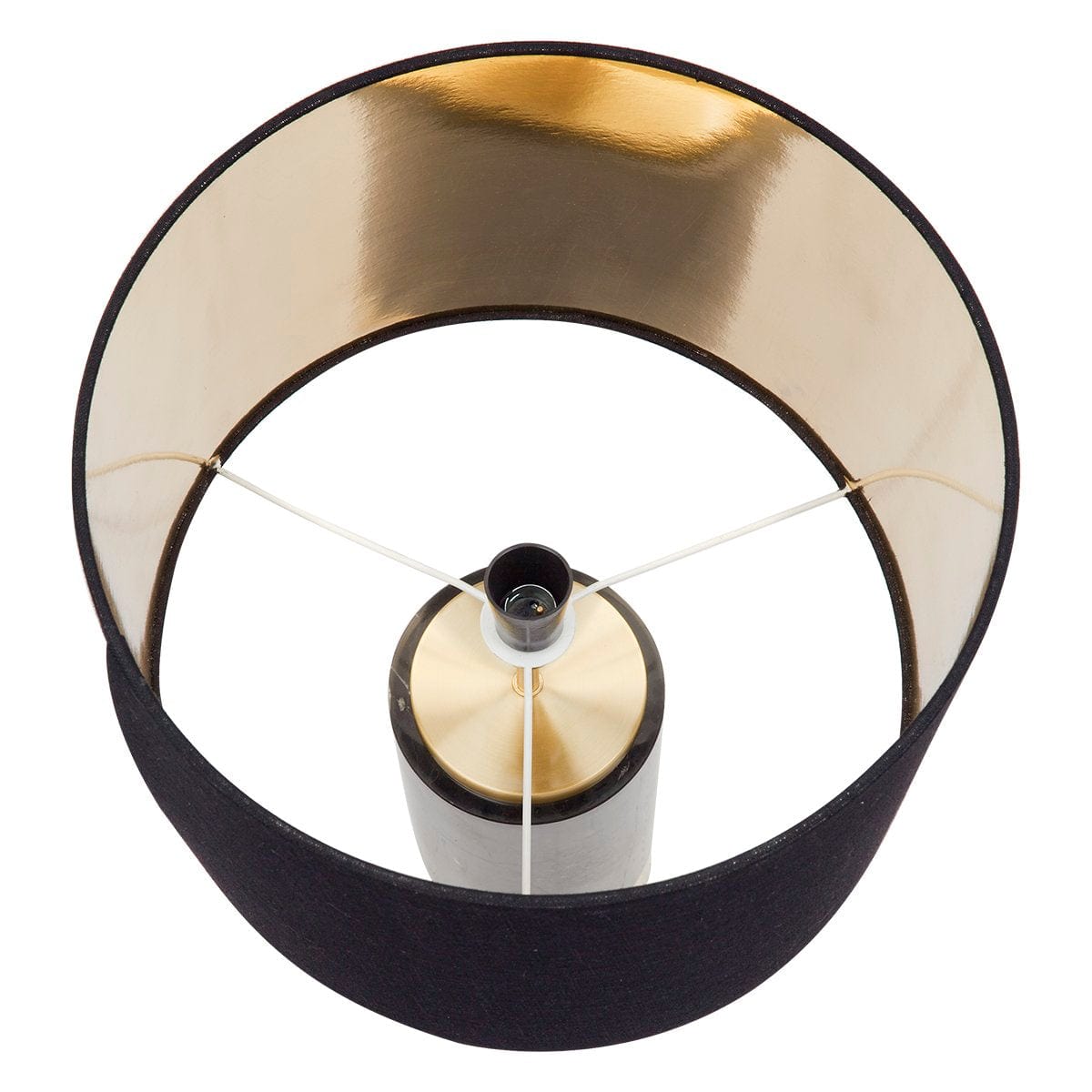 CAFE LIGHTING & LIVING Table Lamp Paola Marble Table Lamp - Black w Black Shade B11651
