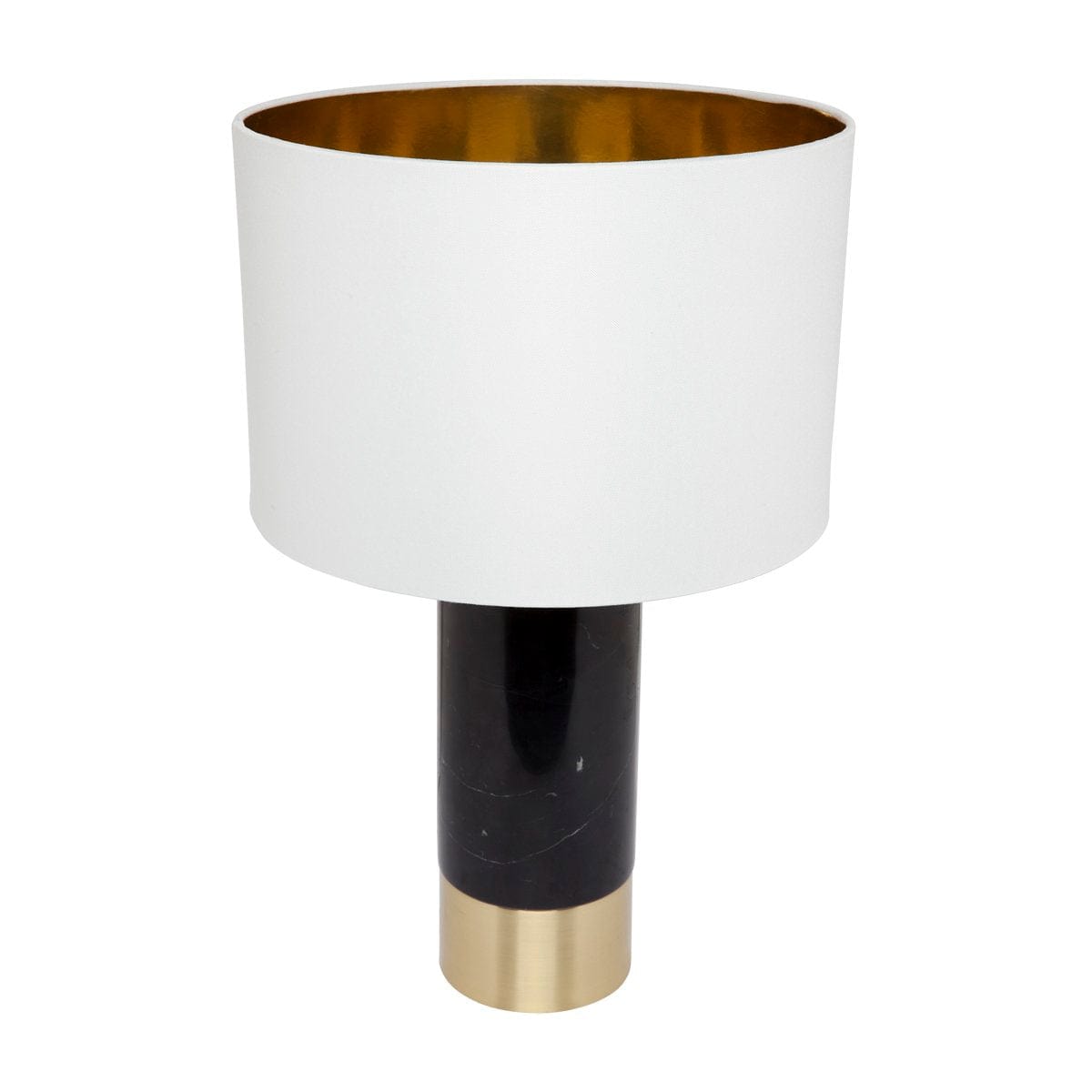 CAFE LIGHTING & LIVING Table Lamp Paola Marble Table Lamp - Black w White Shade B12272