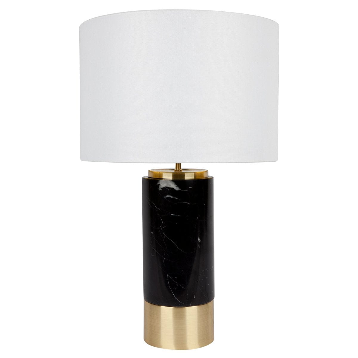 CAFE LIGHTING & LIVING Table Lamp Paola Marble Table Lamp - Black w White Shade B12272