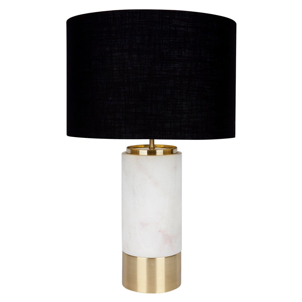 CAFE LIGHTING & LIVING Table Lamp Paola Marble Table Lamp - White w Black Shade B11554