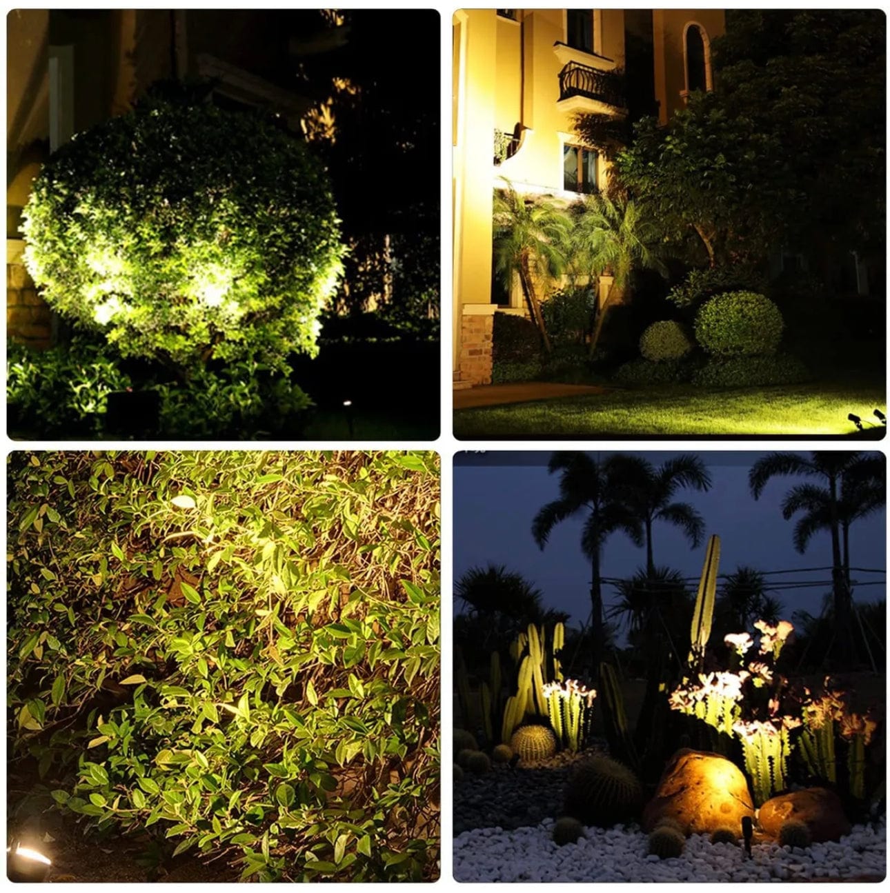 Green Earth Lighting Australia Garden Series II Professional Grade 3000K 4 Piece DIY LED Solar 4 in 1 Garden Spike Kit MONET3K