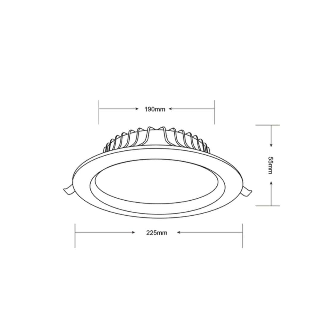 Green Earth Lighting Australia LED downlight INFINITE 302 40W Tri-Colour LED Downlight 190mm cut out