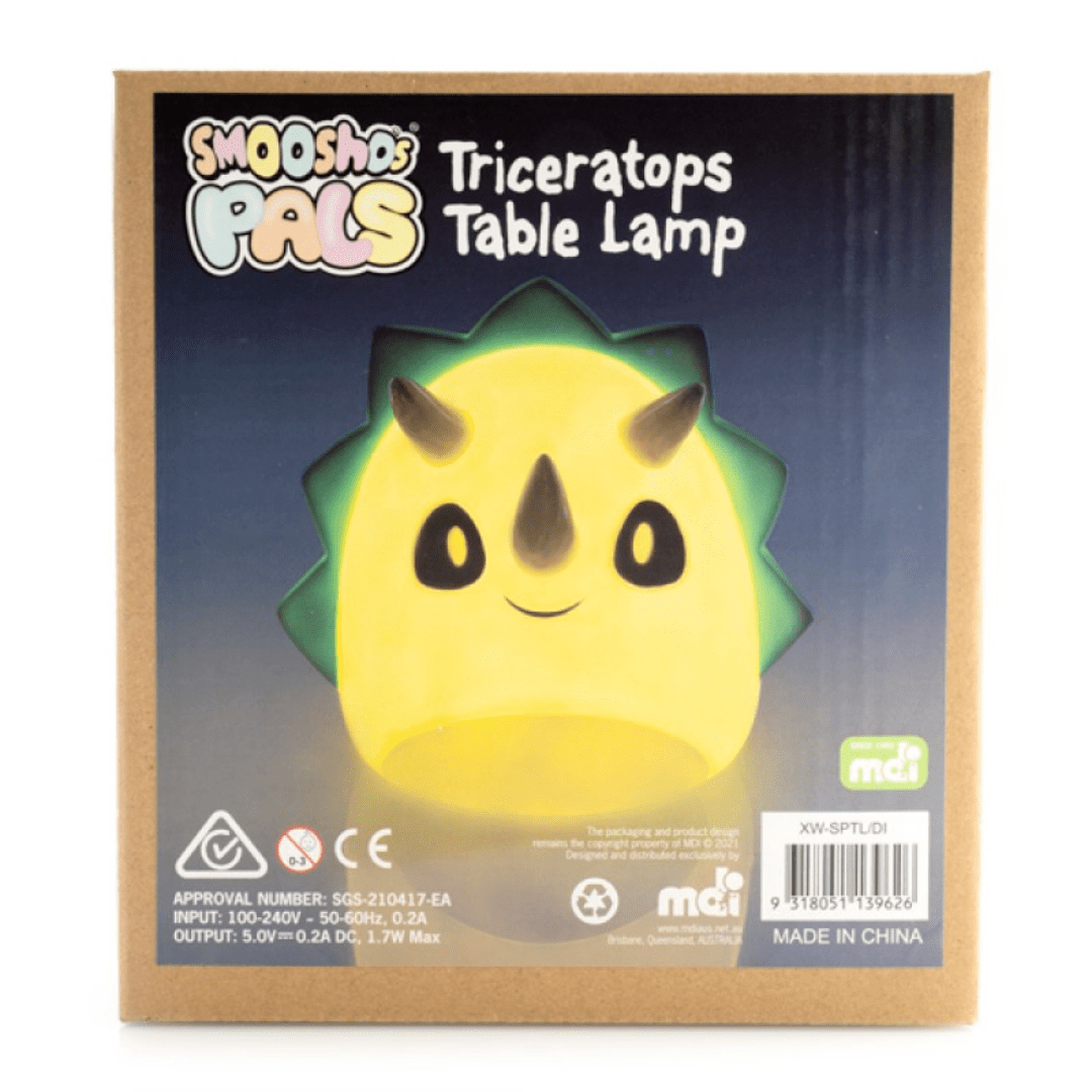 Greenearth Children’s Table Lamp Smoosho's Pals Triceratops Table Lamp Night Light XW-SPTL/DI