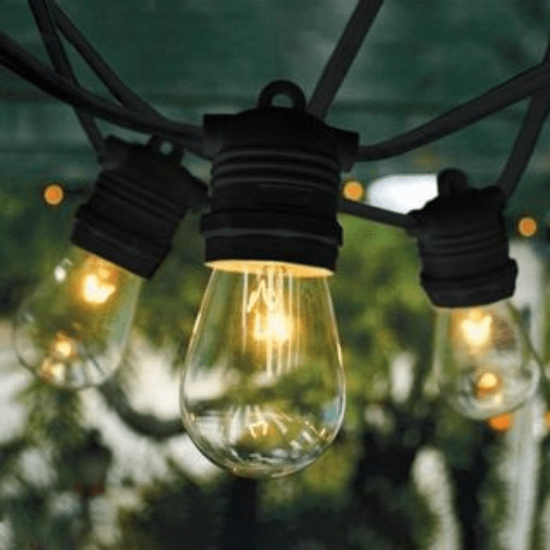 Liquidled Outdoor 10 meter Black IP65 Festoon Kit (Free Globes included) BF10B-E27-240V
