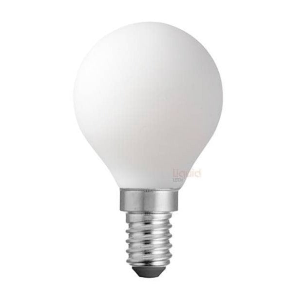 LiquidLEDs Lighting Fancy Round 6W 12 Volt Fancy Round Opal Dimmable LED Bulb (E14) F614-G45-M-12V
