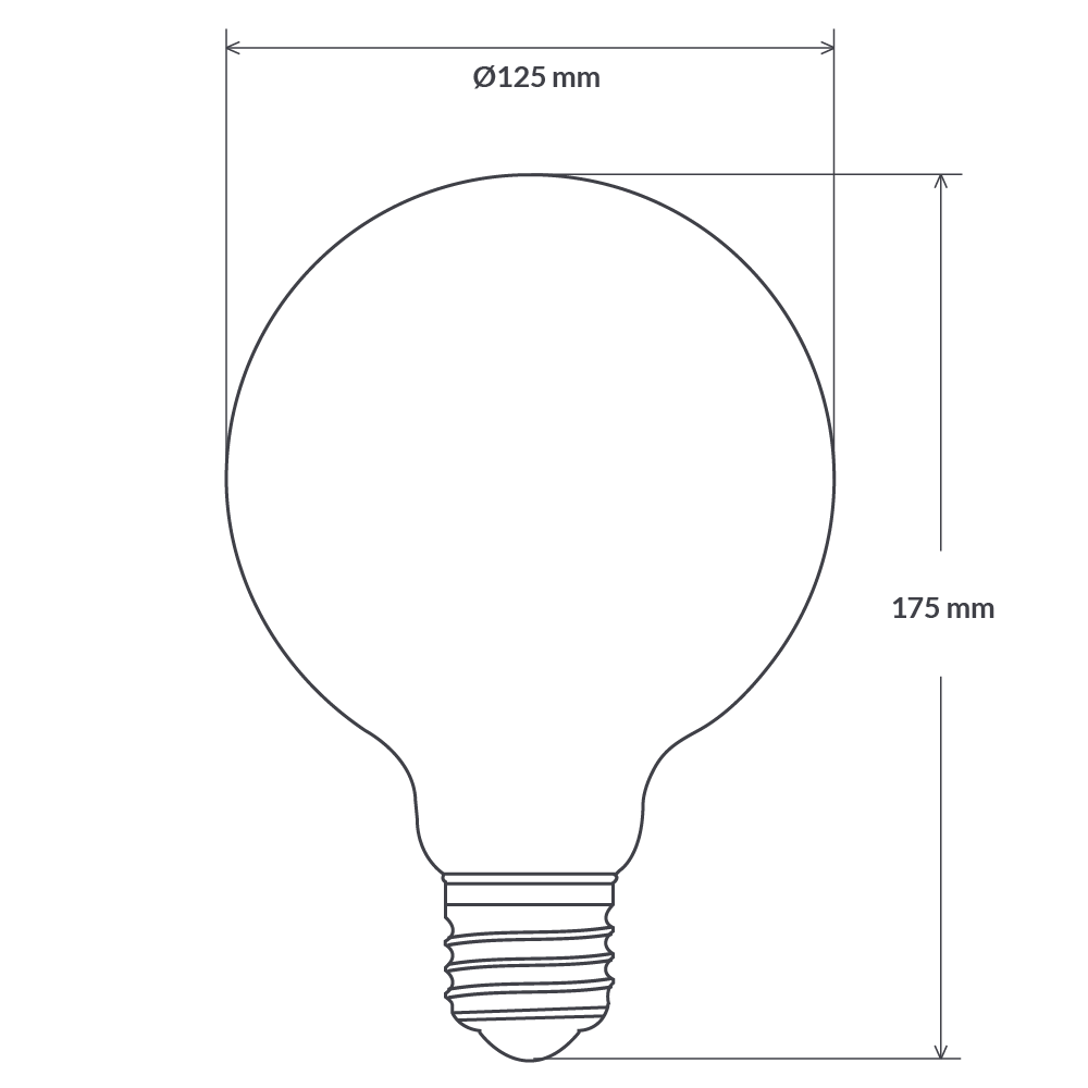 LiquidLEDs Lighting Globe Bulbs 12W G125 Clear Dimmable LED Light Globe (E27) in Natural White F1227-G125-C-40K