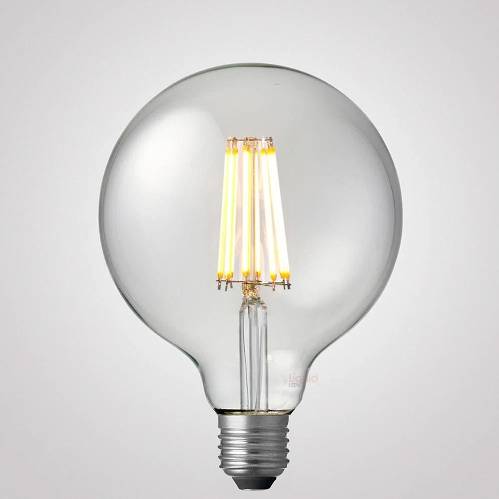 LiquidLEDs Lighting Globe Bulbs 12W G125 Clear Dimmable LED Light Globe (E27) in Warm White F1227-G125-C-30K