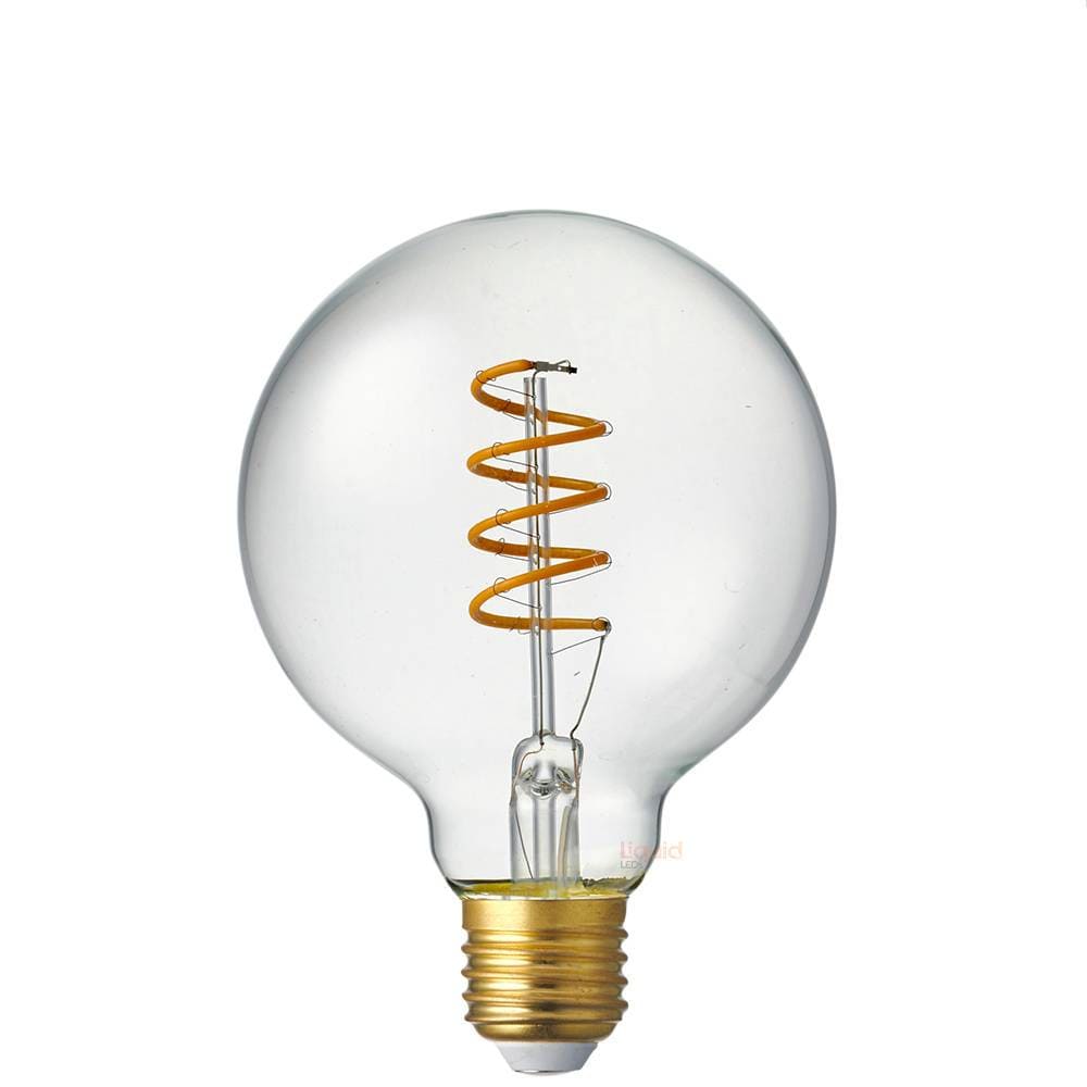 LiquidLEDs Lighting Globe Bulbs 4W G95 Dimmable Spiral LED Bulb (E27) in Extra Warm White F427-G95S-C