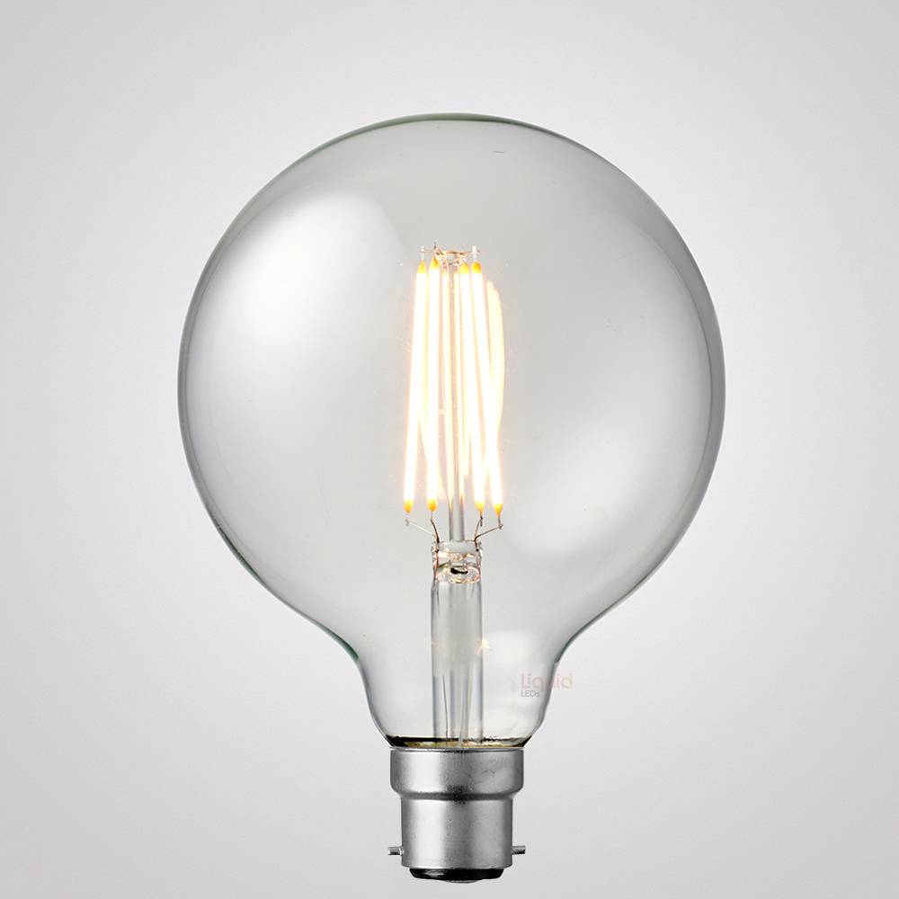 LiquidLEDs Lighting Globe Bulbs Default 8W G125 Dimmable LED Light Globe (B22) in Warm White F822-G125-C-27K