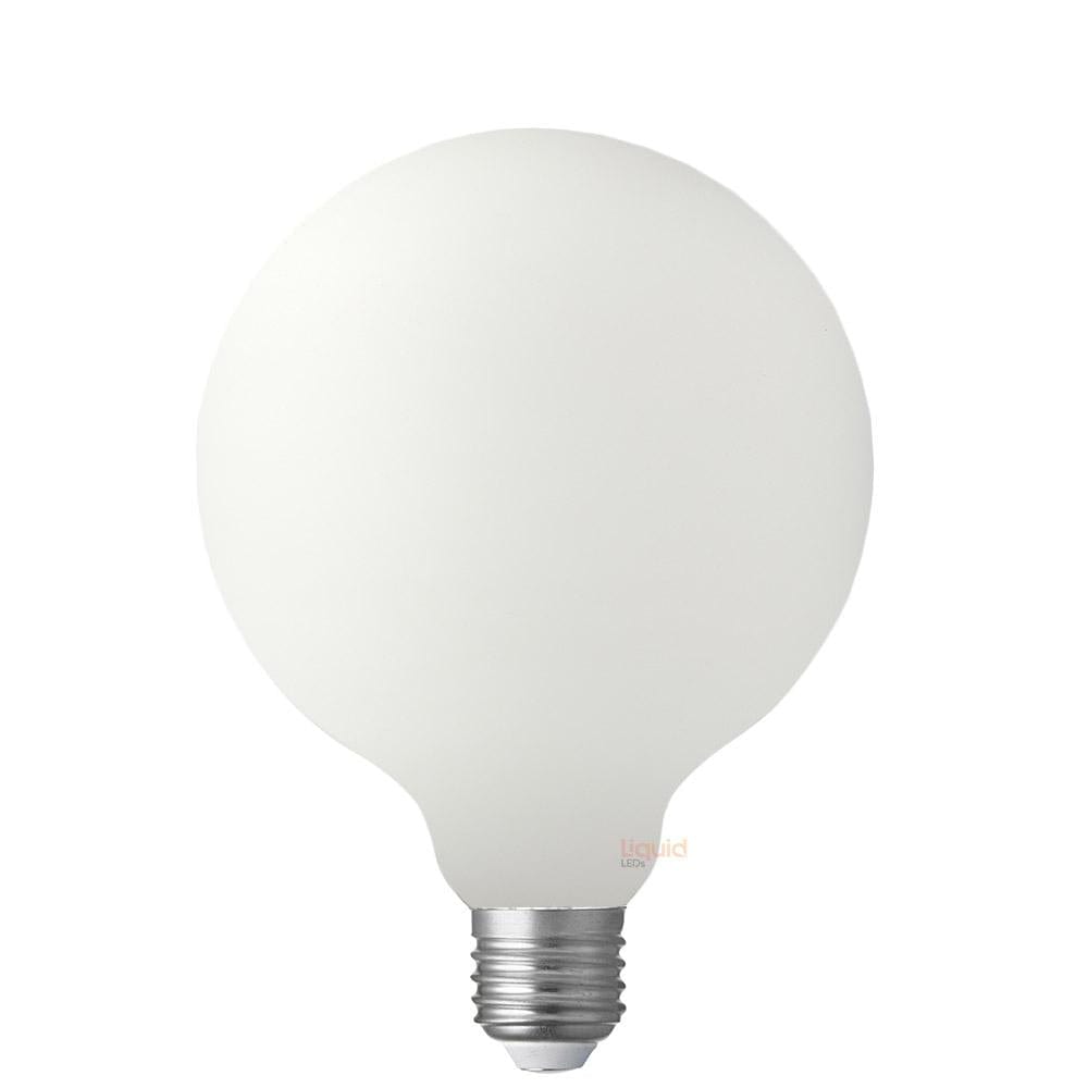 LiquidLEDs Lighting Globe Bulbs 8W G125 Matte White Dimmable LED Light Bulb (E27) in Warm White F827-G125-P-30K