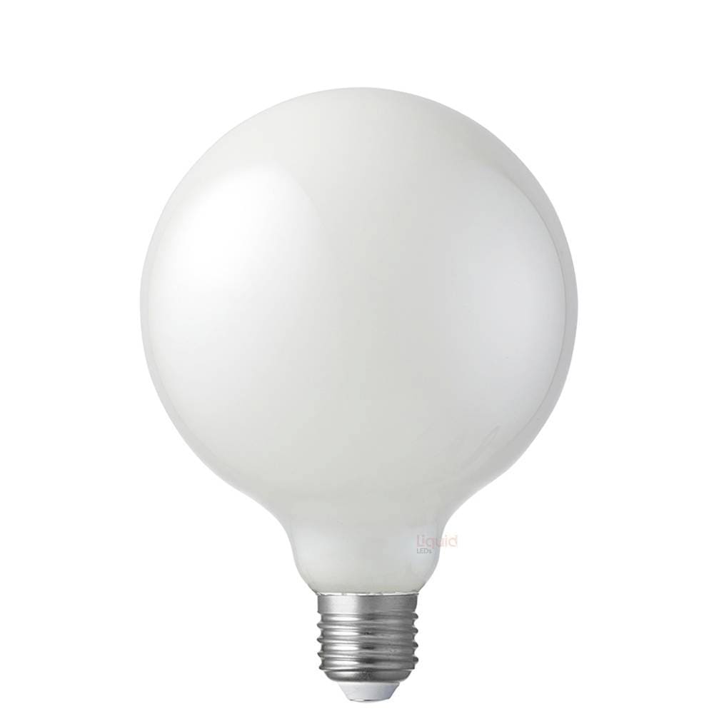 LiquidLEDs Lighting Globe Bulbs 8W G125 Opal Dimmable LED Light Globe (E27) in Warm White F827-G125-M-27K
