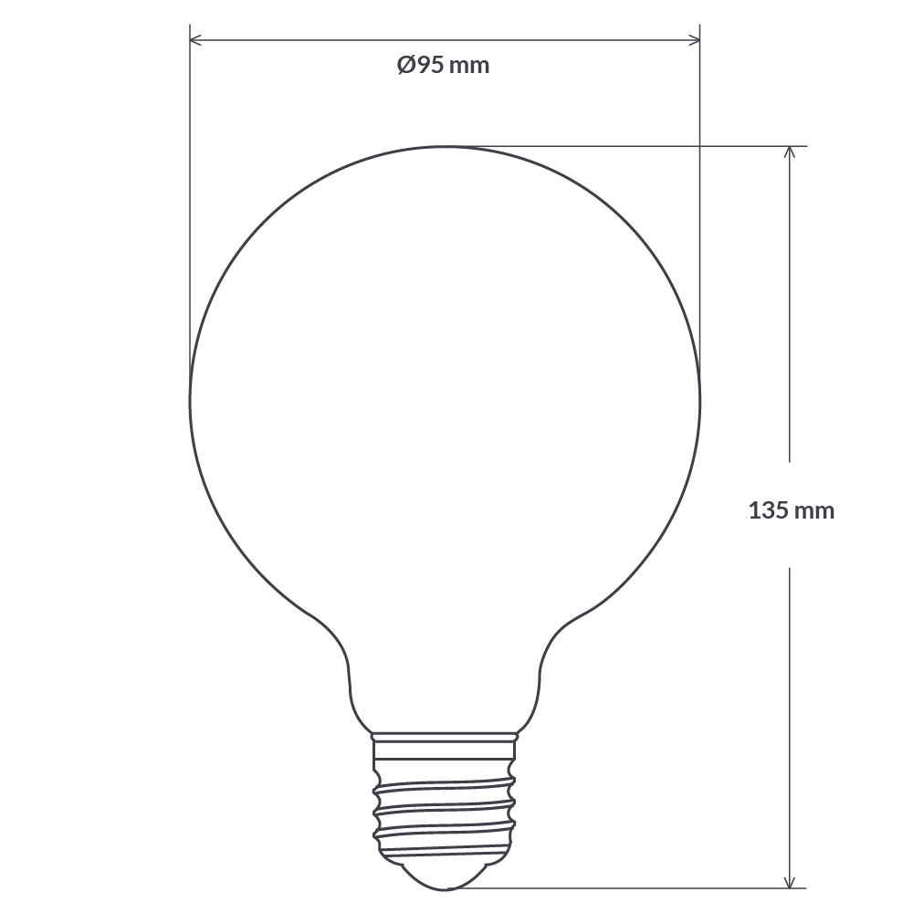 LiquidLEDs Lighting Globe Bulbs 8W G95 Matte White Dimmable LED Bulb (E27) in Warm White F827-G95-P-30K
