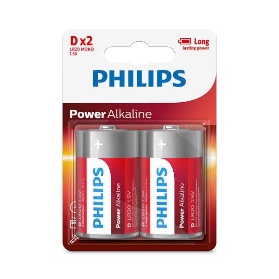 Philips Alkaline 12 Pack GENUINE Philips Long Life Alkaline D Cell Battery D2P