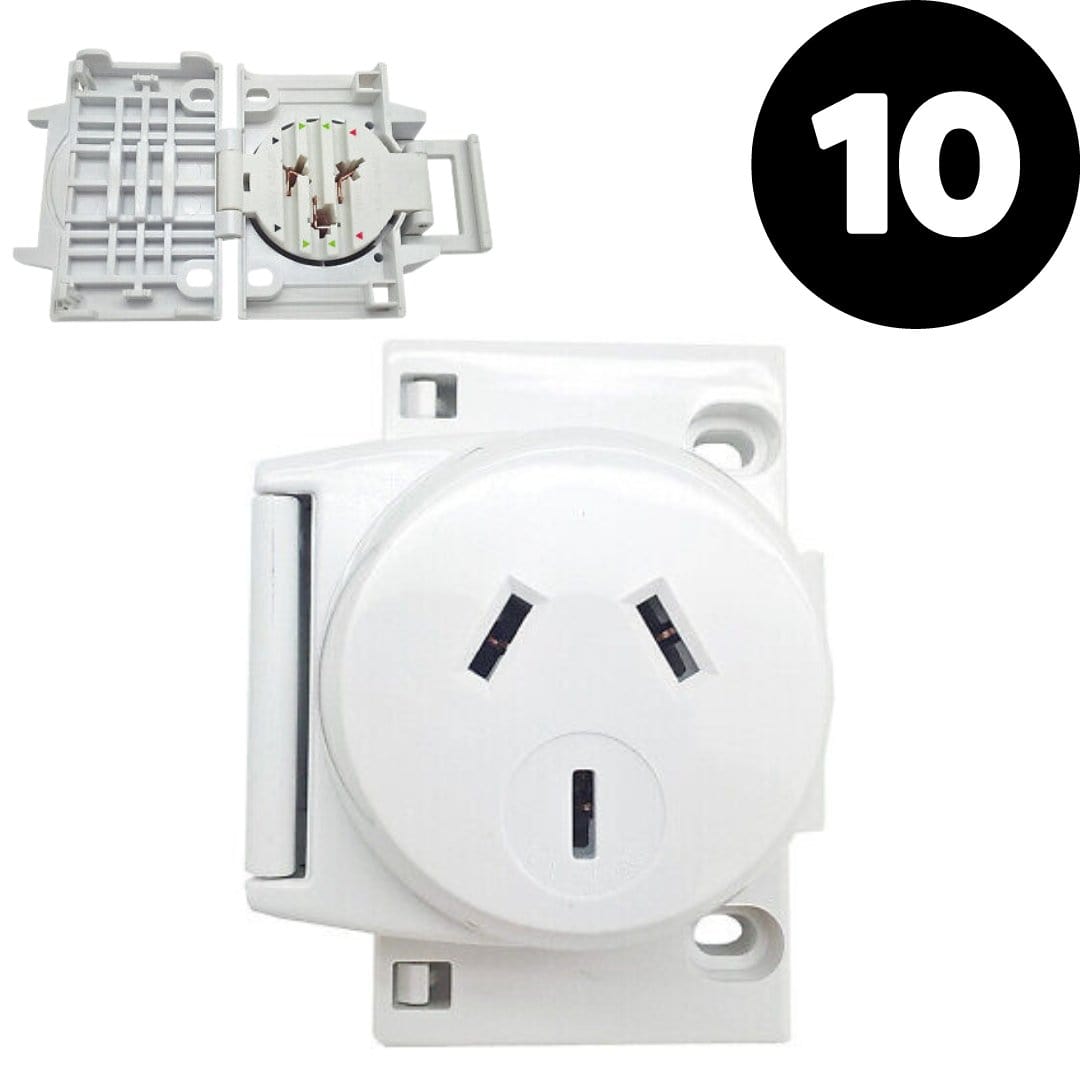 Cerian Plug base Carton of 10 ($2.90 each) Quick Connect Plug Base 10A Surface Socket 3PIN Outlet For LED Downlights QUICK CONNECT-10