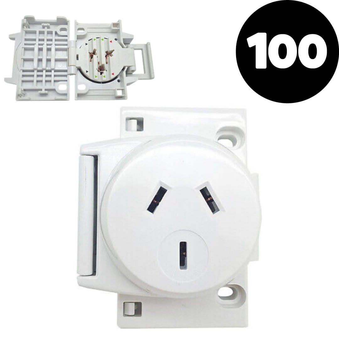 Cerian Plug base Carton of 100 ($1.90 each) Quick Connect Plug Base 10A Surface Socket 3PIN Outlet For LED Downlights QUICK CONNECT-100