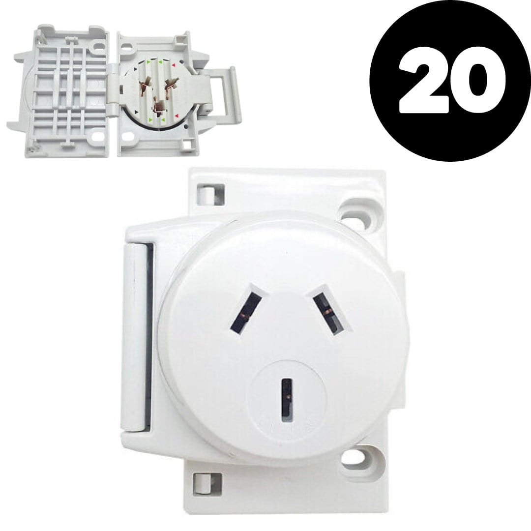 Cerian Plug base Carton of 20 ($2.95 each) Quick Connect Plug Base 10A Surface Socket 3PIN Outlet For LED Downlights QUICK CONNECT-20