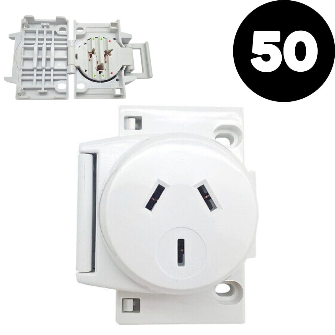 Cerian Plug base Carton of 50 ($2.00 each) Quick Connect Plug Base 10A Surface Socket 3PIN Outlet For LED Downlights QUICK CONNECT-50