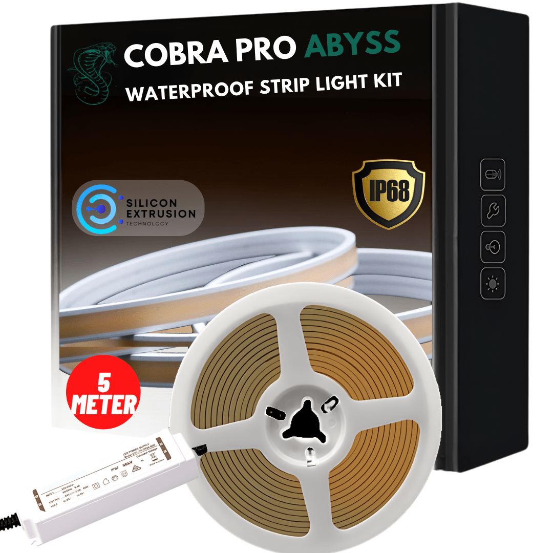 Green Earth Lighting Australia Hybrid Neon Flex 5 meter 50W DIY Strip Kit 10W/m IP68 COB Pro Abyss LED Strip Light - 3000K COBRAABYSSKIT3K