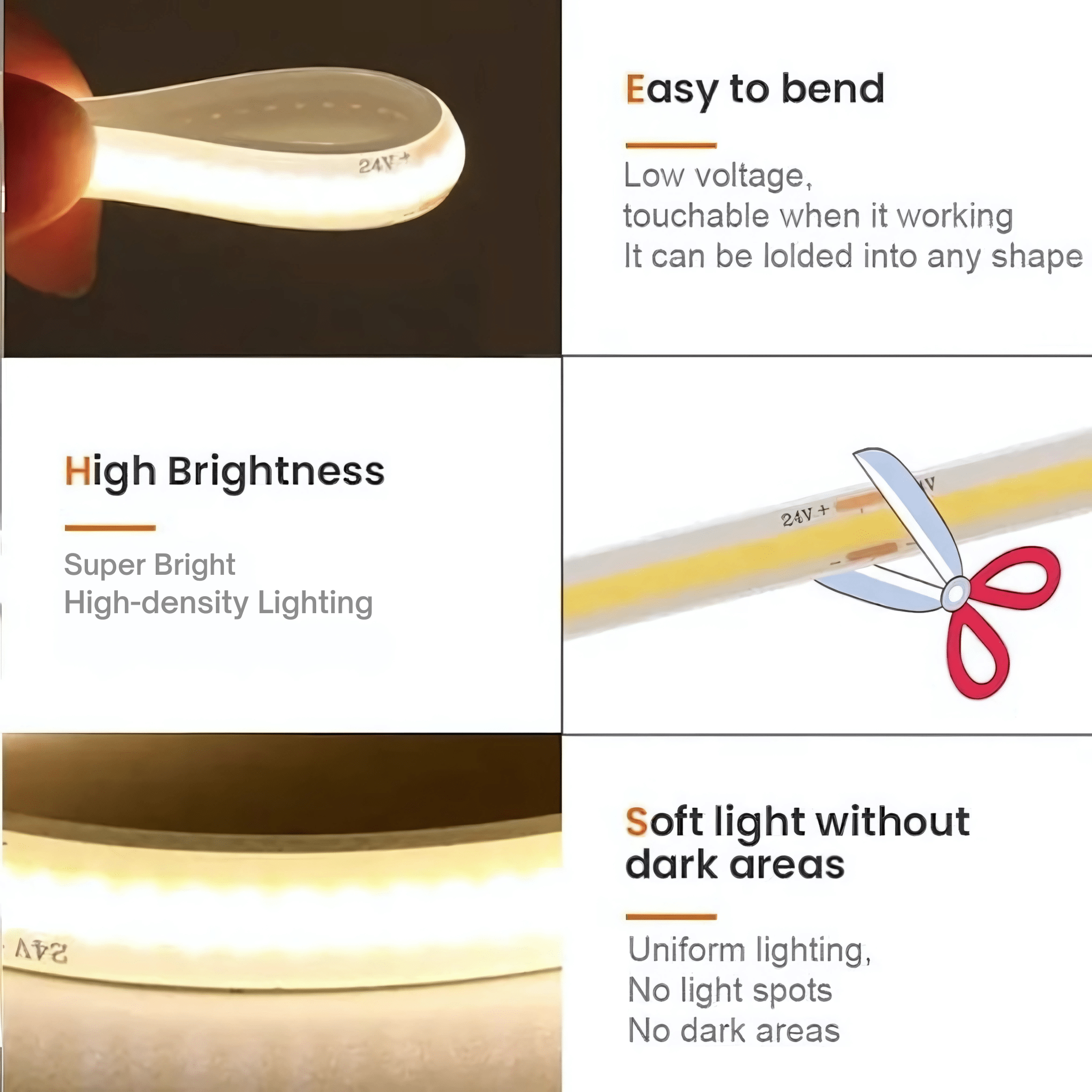 Green Earth Lighting Australia Light Ropes & Strings 10W/m 6000K IP67 COB LED Strip Light | 10mm Width