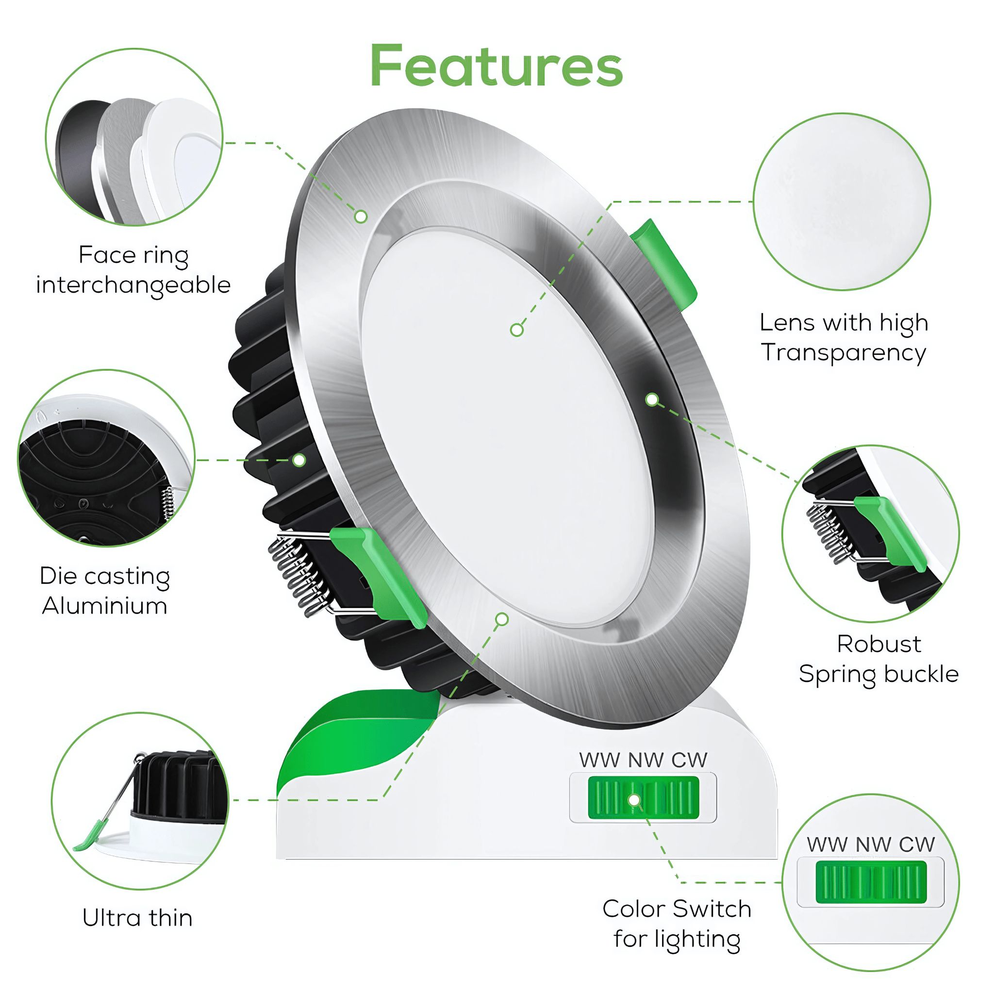 Green Earth Lighting Australia Home & Garden > Lighting Fixtures 10W Tri-Colour Dimmable LED Downlight | 70mm Cut Out | Uluru Mini ULURUMSC