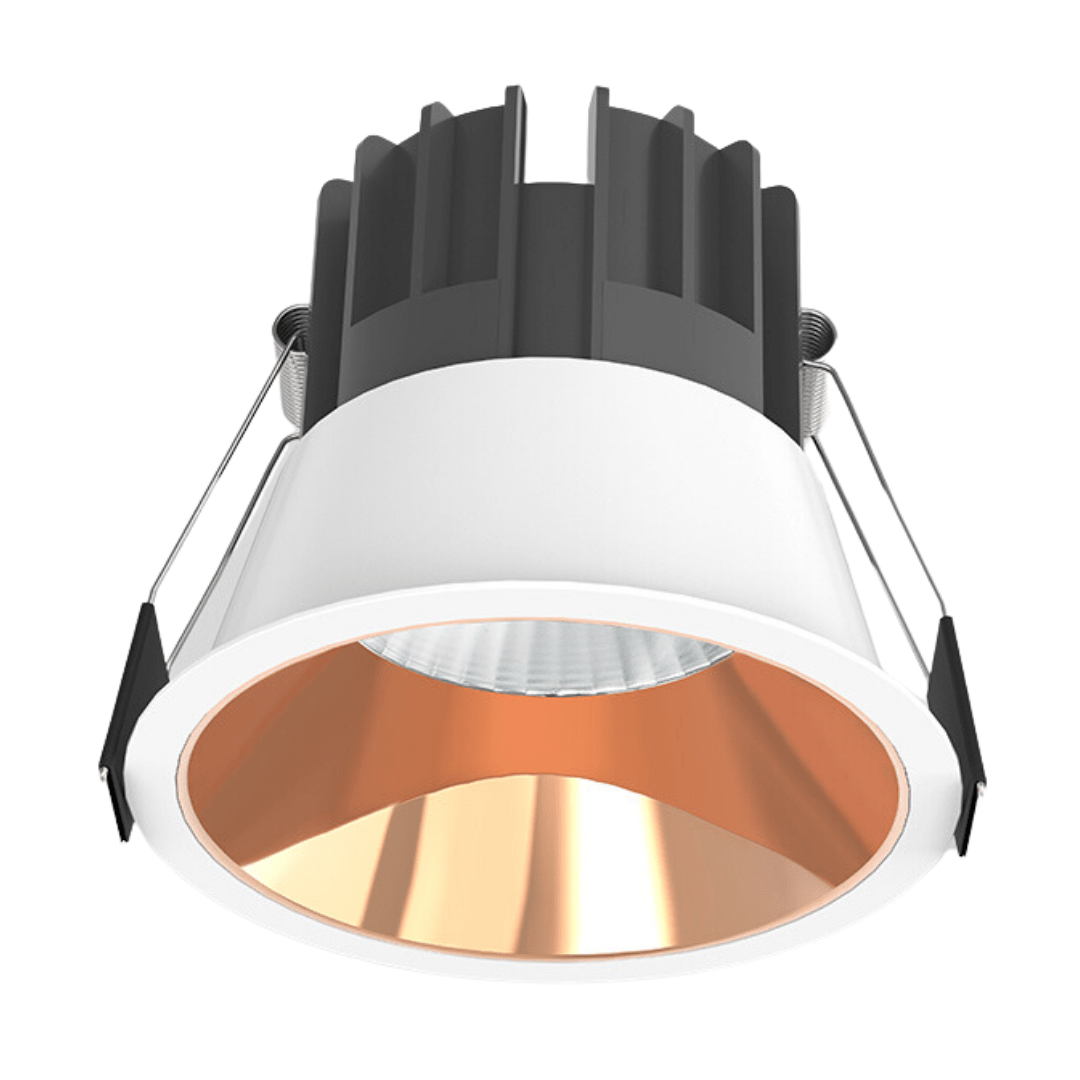 Green Earth Lighting Australia LED downlight 10W White Rose Gold Low Glare Aluminium Dimmable LED Downlight 70mm cut out DL211WRG