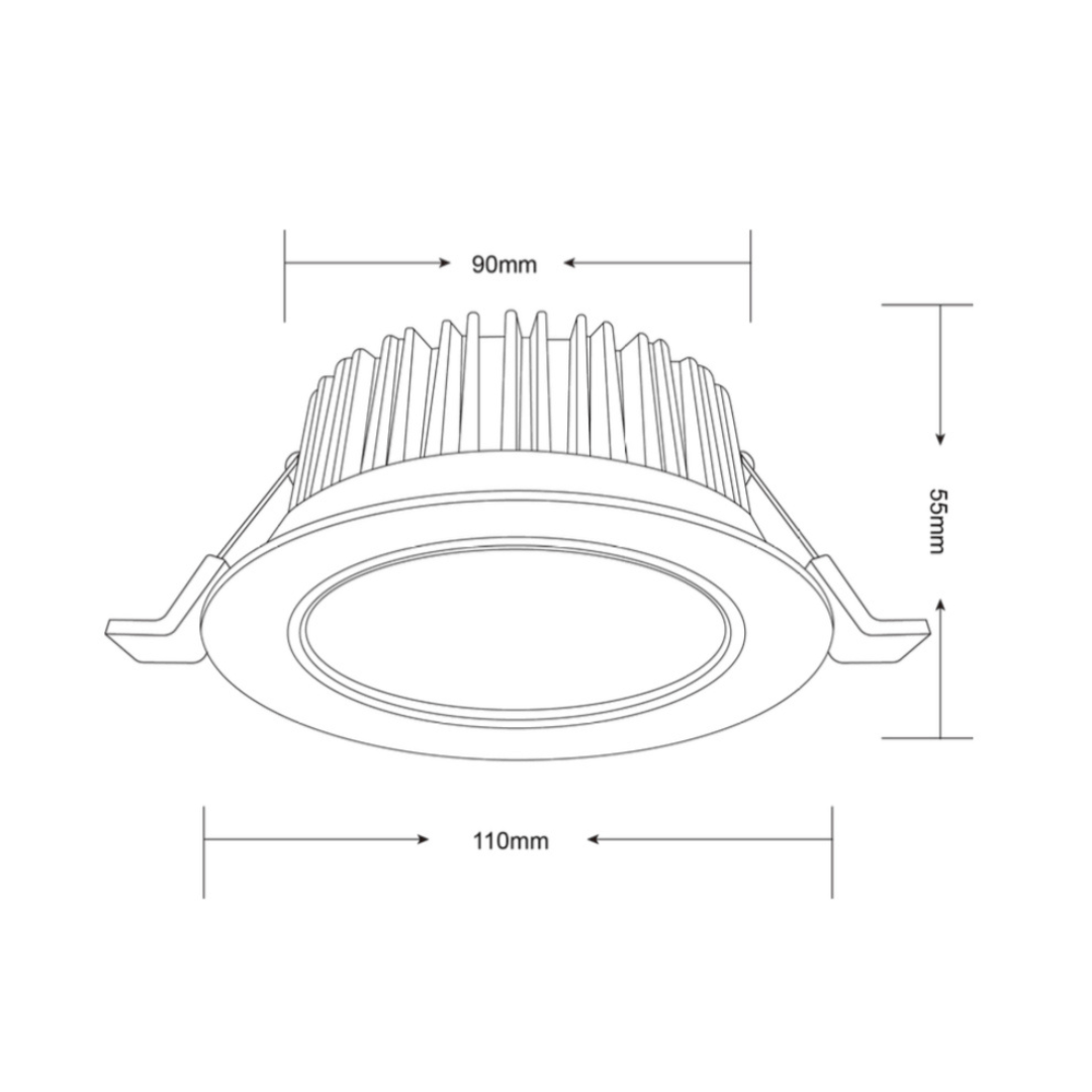 Green Earth Lighting Australia LED Downlight 12W Black Tiltable COB Aluminium LED Downlight 90mm cut out DL207B
