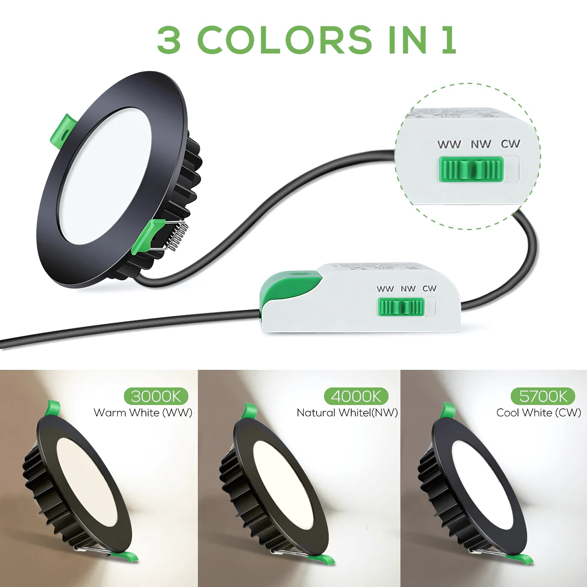 Green Earth Lighting Australia Home & Garden > Lighting > Ceiling Lights 12W Tri-Colour Dimmable LED Downlight | 90mm Cut Out | Matilda MATILDABL