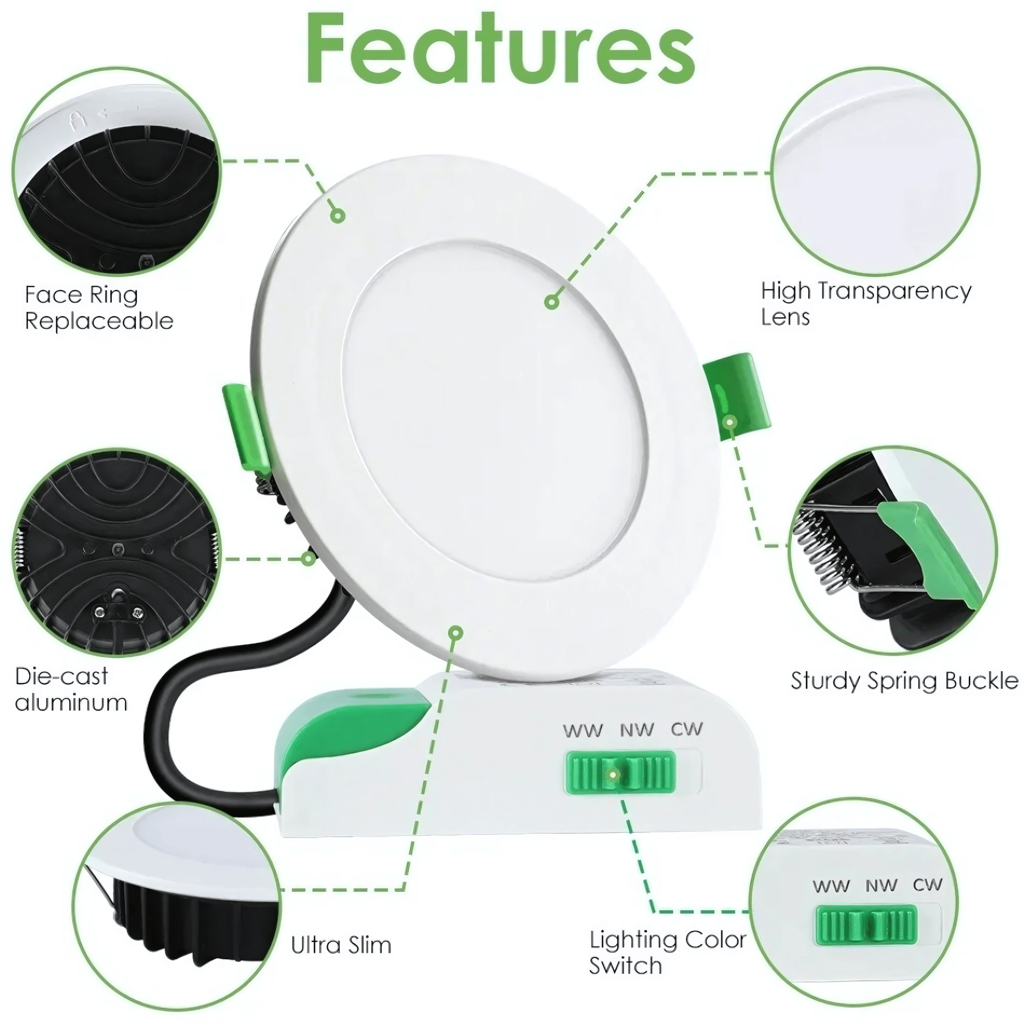 Green Earth Lighting Australia Home & Garden > Lighting > Ceiling Lights 12W Tri-Colour Dimmable LED Downlight | 90mm Cut Out | Matilda MATILDAWH