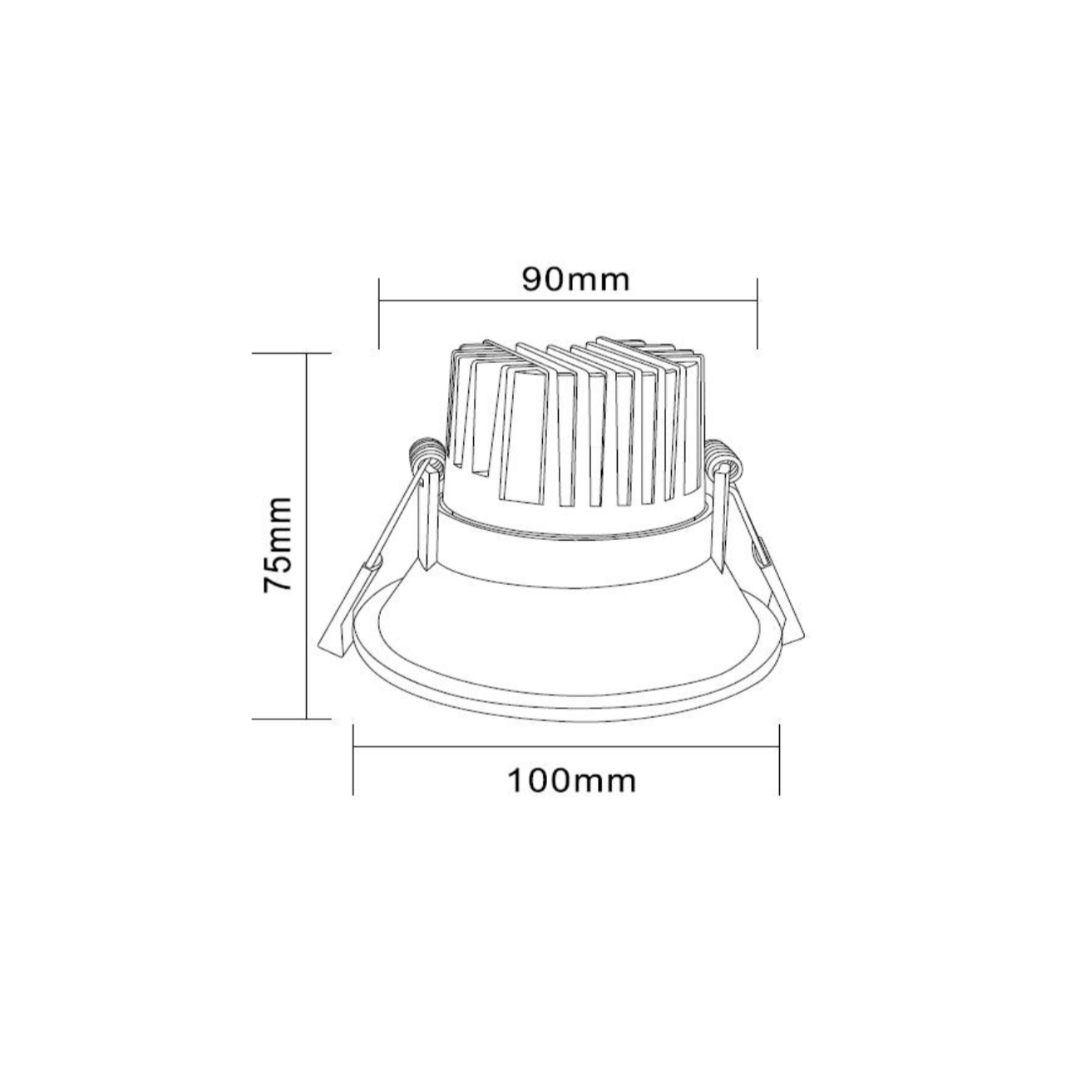LC LED downlight INFINITE 219 12W Trimless Tiltable Aluminium LED Downlight 90mm cut out DL219