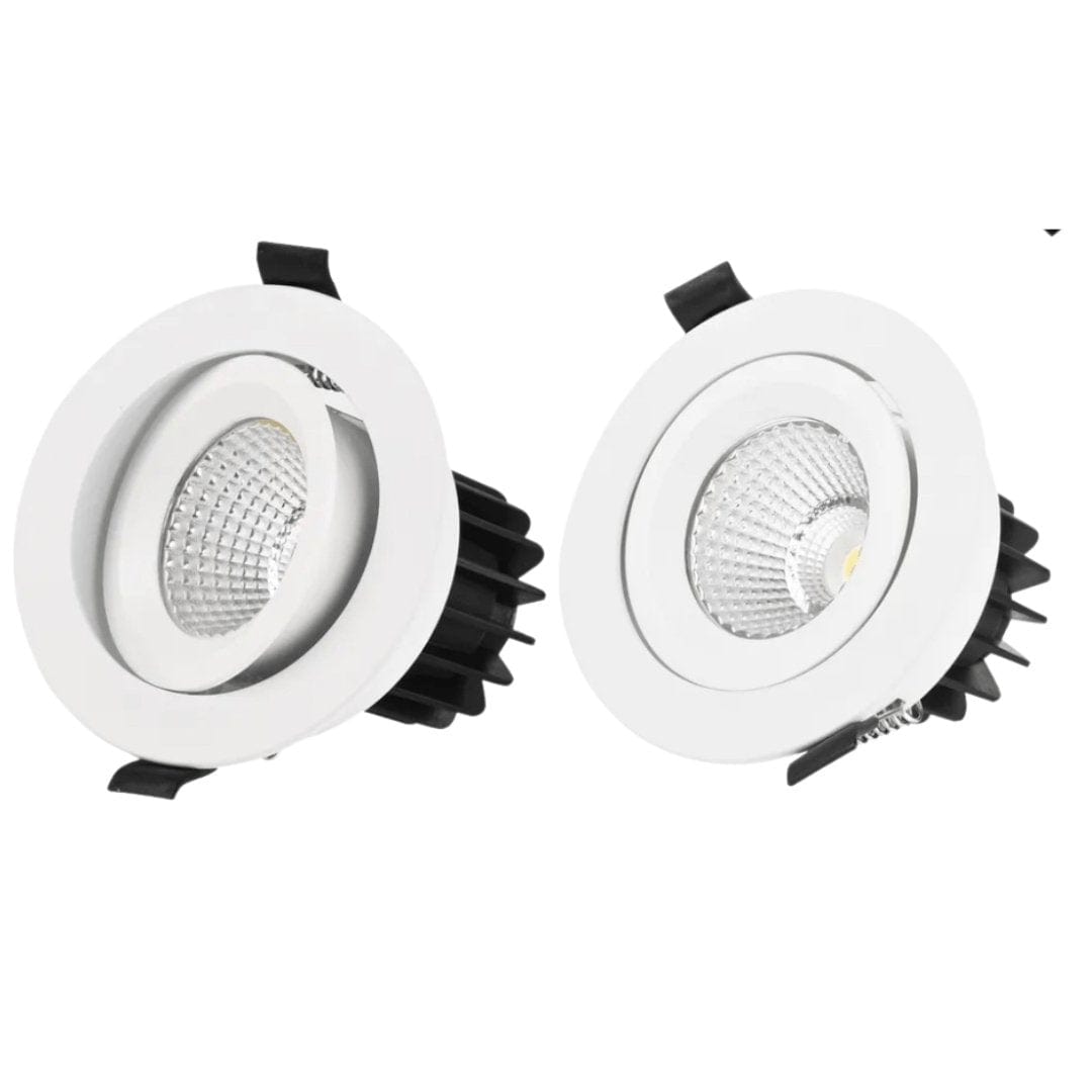 Eclux LED Downlight Matt White EYRE 13W Tri-Colour Dimmable COB Low-glare Tiltable LED Downlight 90mm Cut Out EYREWH