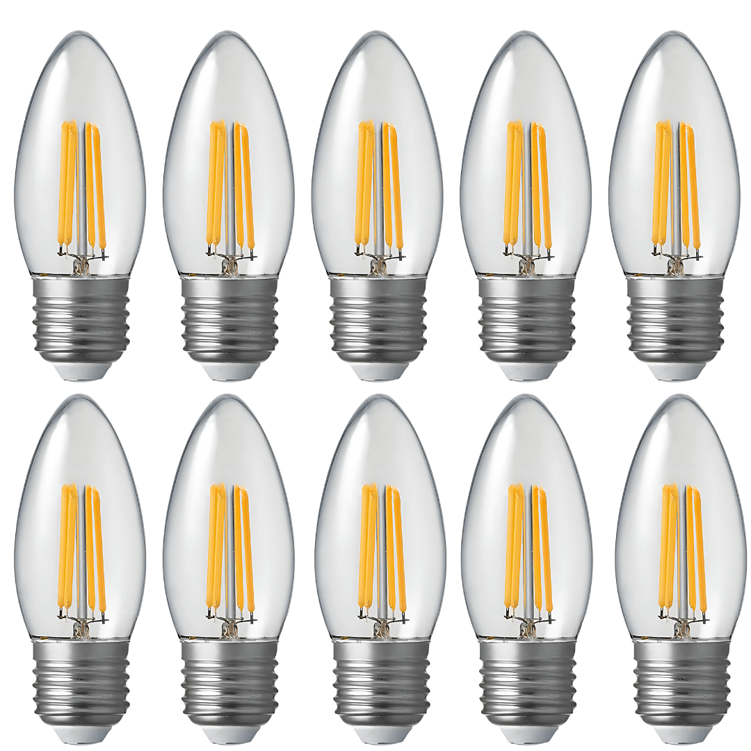 Green Earth Lighting Australia GLOBES 10 Pack 4.2W 470lm E27 Daylight Clear Dimmable LED Candle 65843-10P