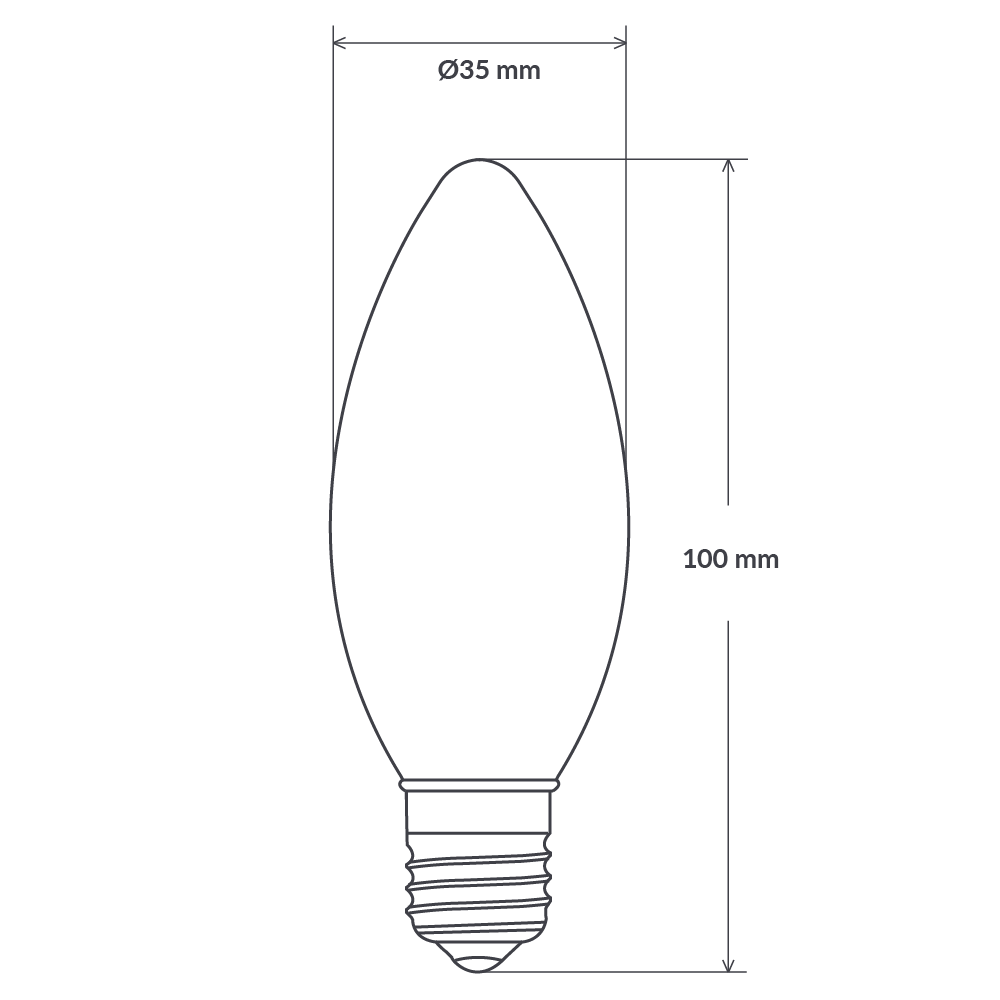 Green Earth Lighting Australia Candle Bulbs 4W 12-24 Volt DC Candle Dimmable LED Bulb (E27) Clear in Warm White F427-C35-C-12V