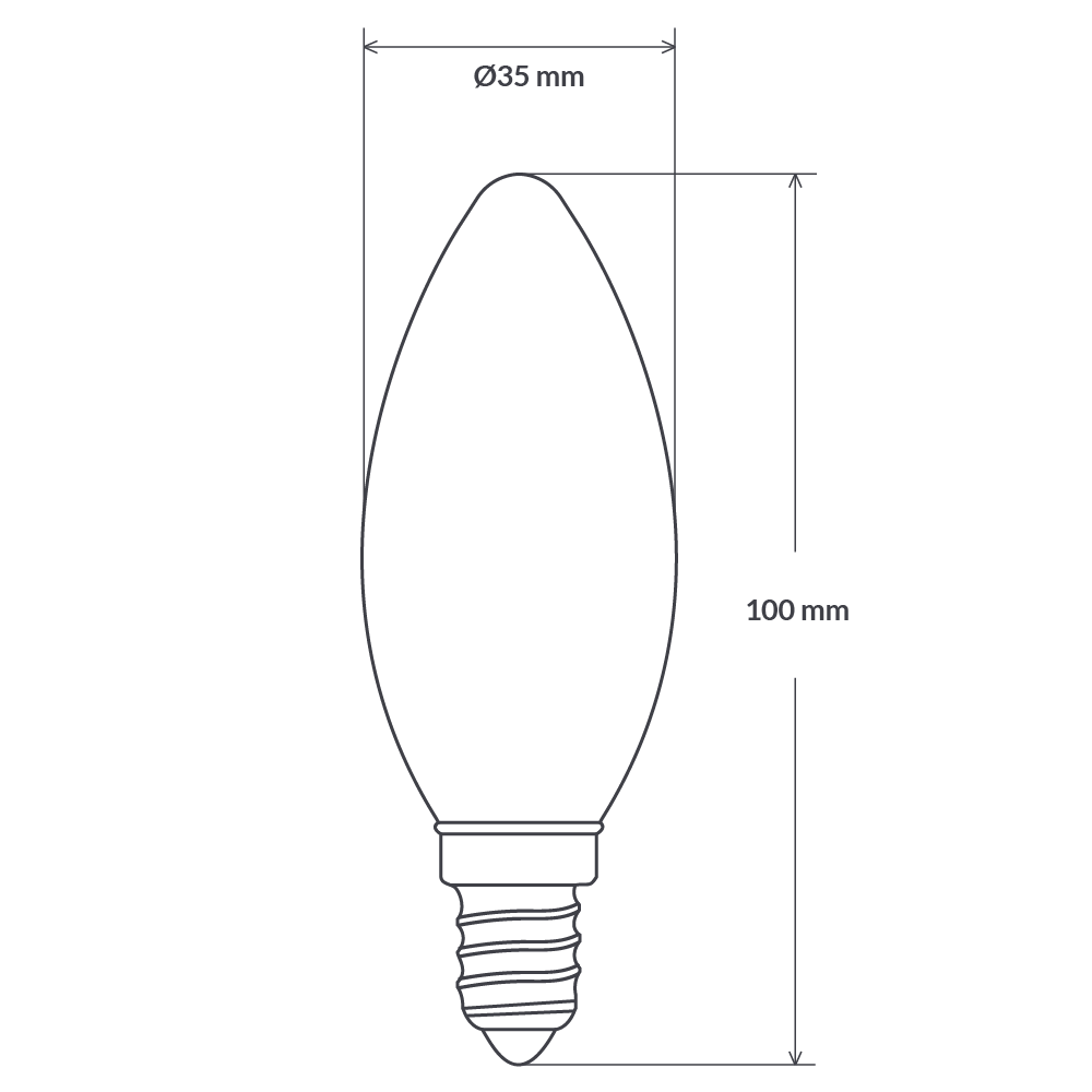 Green Earth Lighting Australia Candle Bulbs 4W 12 Volt DC/AC Candle Dimmable LED Bulb (E12) Clear in Warm White F412-C35-C-12V