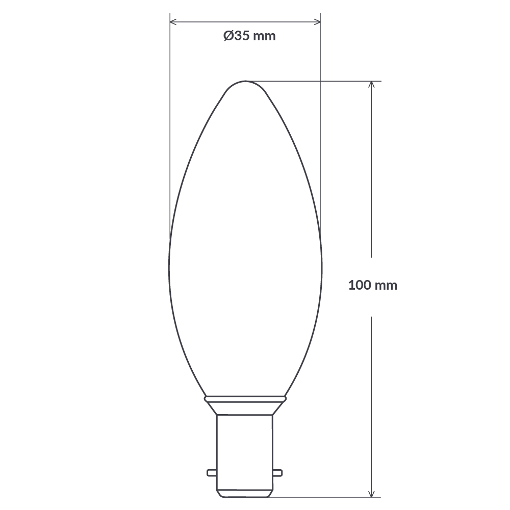 Green Earth Lighting Australia Candle Bulbs 4W 12 Volt DC Candle Dimmable LED Bulb (B15) Clear in Warm White F415-C35-C-12V