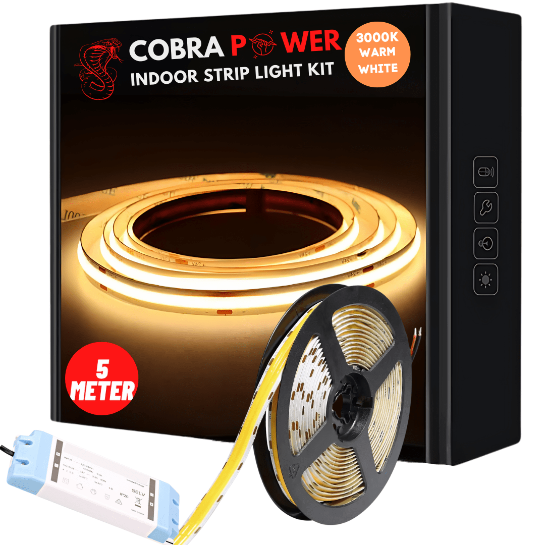 Green Earth Lighting Australia Strip Kit 5 meter COBRA Pro Power 100W Dotless LED Strip Kit - 3000K Warm White KITPOWER5M3K
