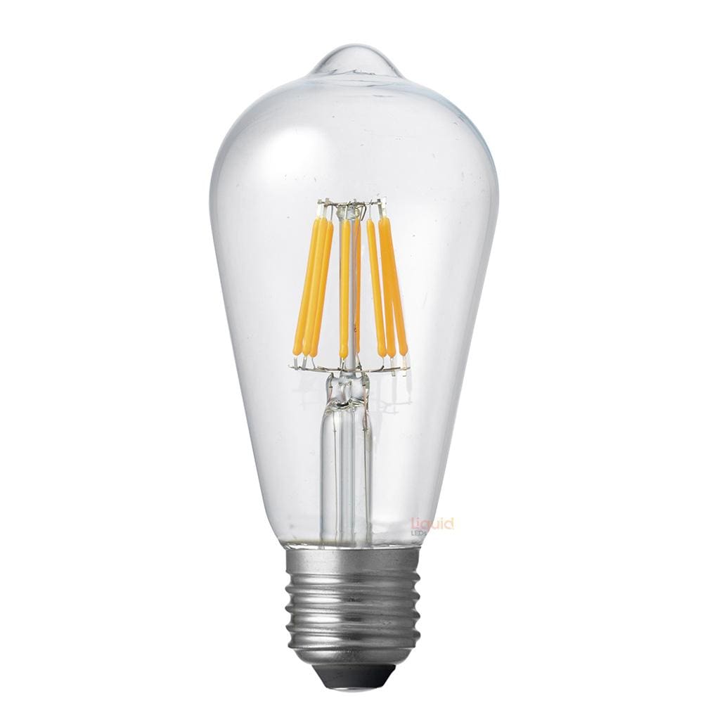 LiquidLEDs Lighting LED Light Bulbs 6W 12-24 Volt DC/AC ST64 Dimmable LED Light Bulb (E27) in Extra Warm White F627-ST64-C-22K-12V