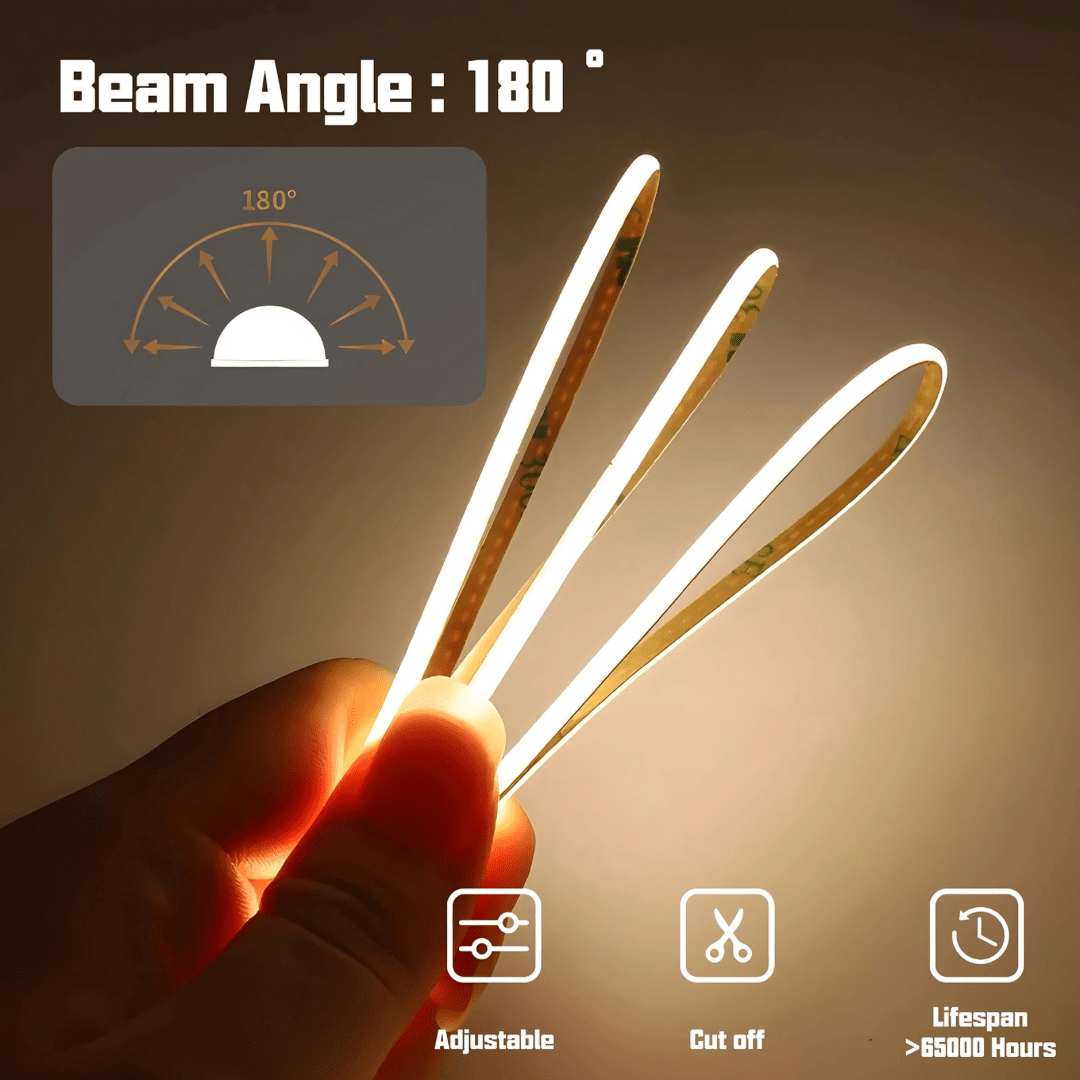 Green Earth Lighting Australia Light Ropes & Strings 7W/m 3mm IP20 COB Micro LED Strip Light - 3000K
