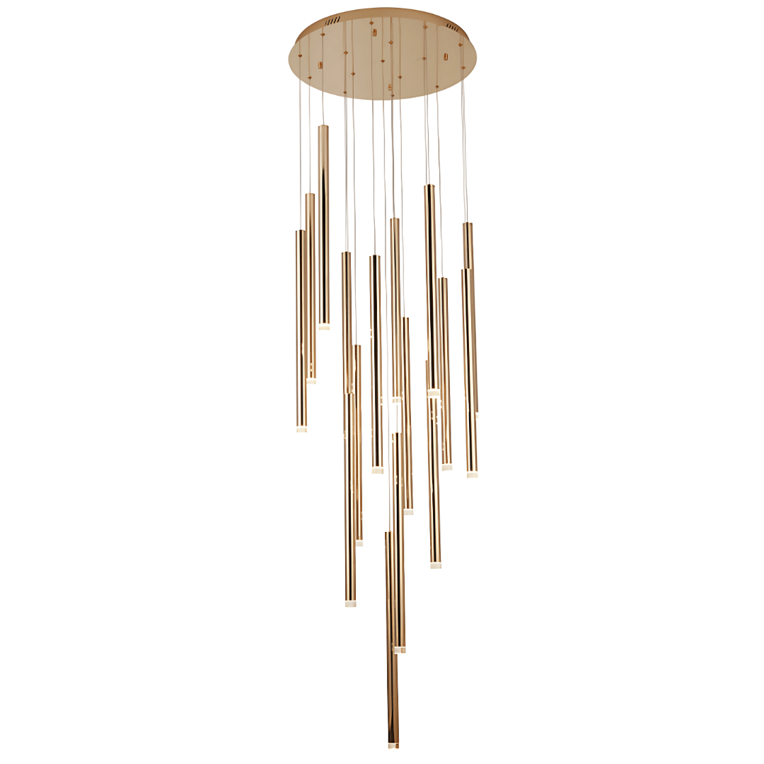 Green Earth Lighting Australia Chandeliers ASTRO TUBES 16 Light Gold LED Cluster Pendant Light GE9123/16G