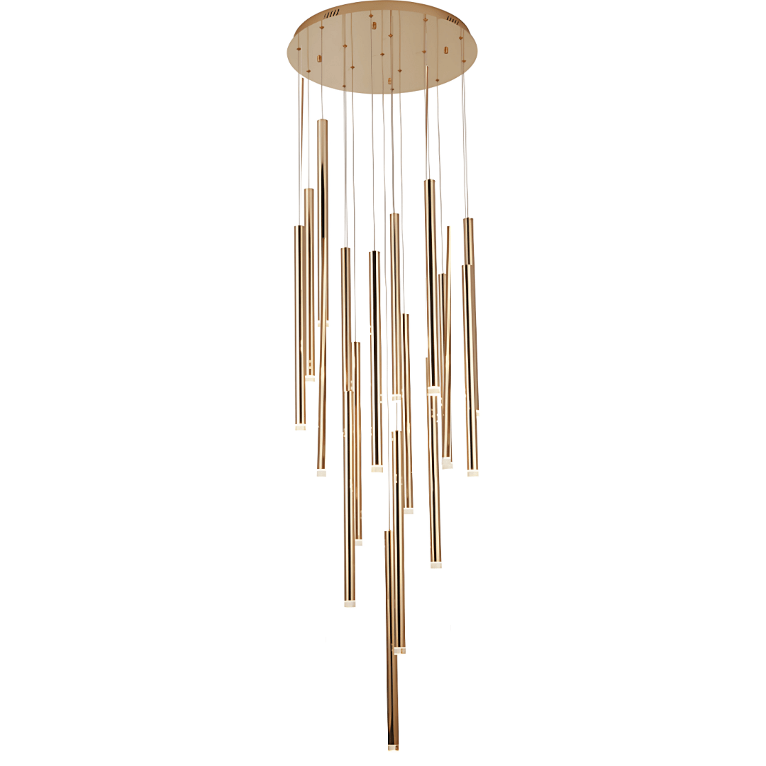 Green Earth Lighting Australia Chandeliers ASTRO TUBES 21 Light Gold LED Cluster Pendant Light GE9123/21G