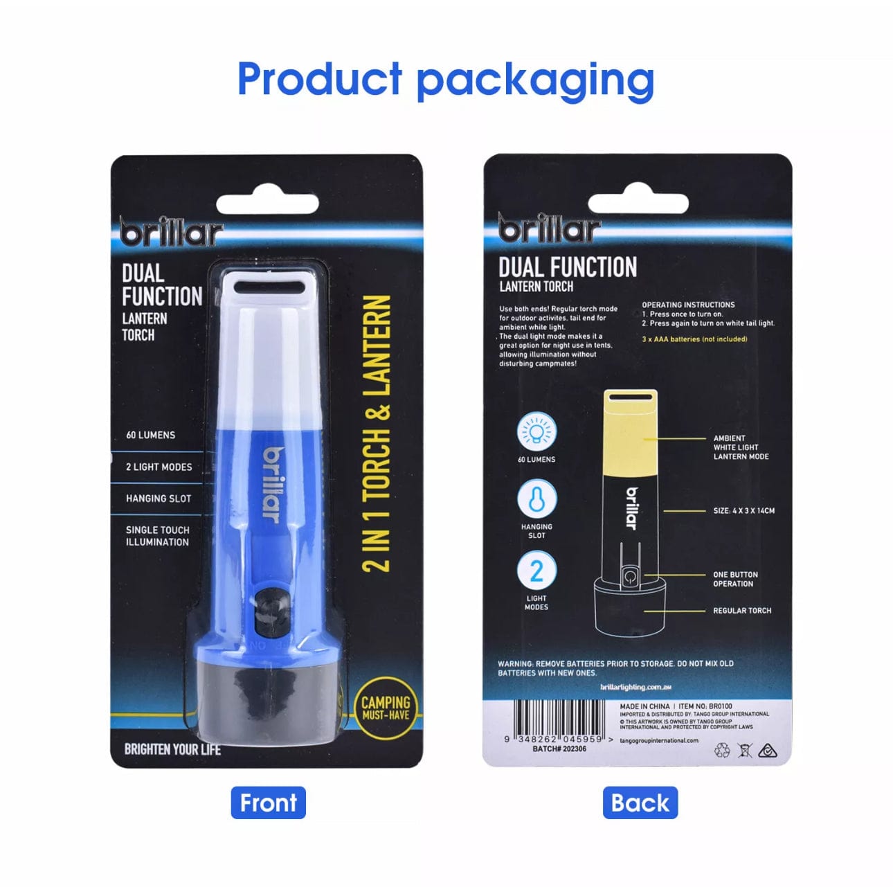 Brillar Camping Torch Dual Function Lantern Torch